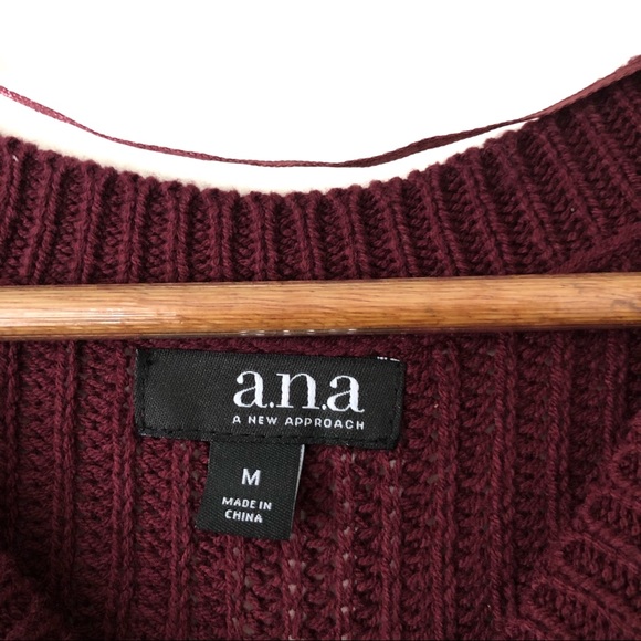 a.n.a Wine Red Fall Fashion Knit Sweater - Picture 3 of 4